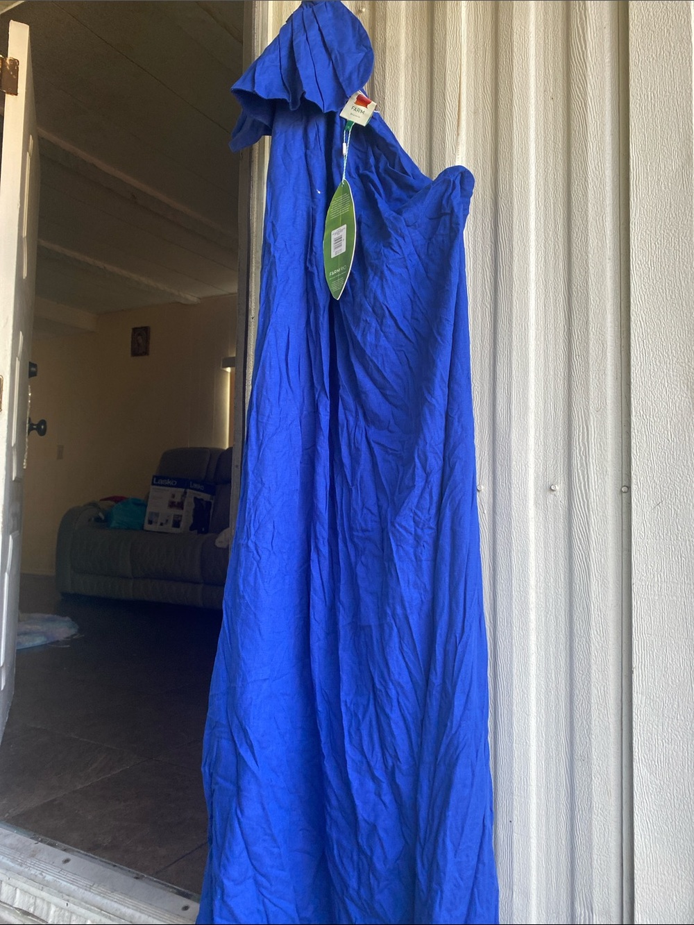 FARM Rio Electric Blue One-Shoulder Maxi Dress